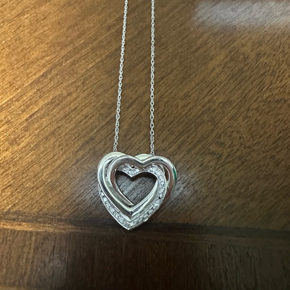 925 Sterling Silver Heart Necklace from Zales